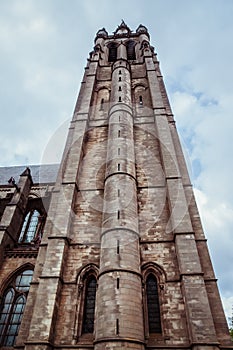 Saint-MartinÃ¢â¬â¢s Church in Arlon, Province of Luxembourg, Belgium. View of the exterior, Neo-gothic style. photo